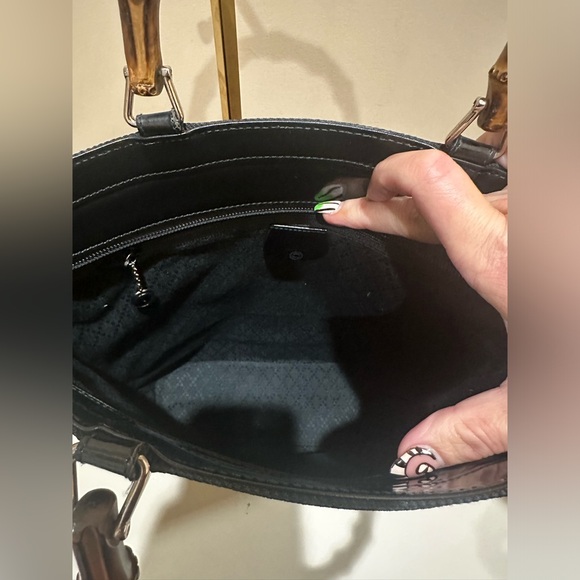 Gucci Bamboo Textured Black Handbag Tom Ford Era 1998 w/added unbranded strap - Picture 6 of 13